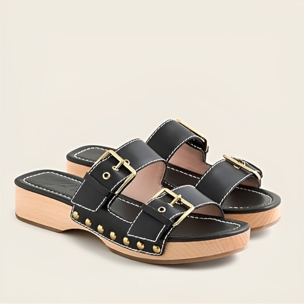 J. Crew Leather Double Strap Sandals (size 9.5)